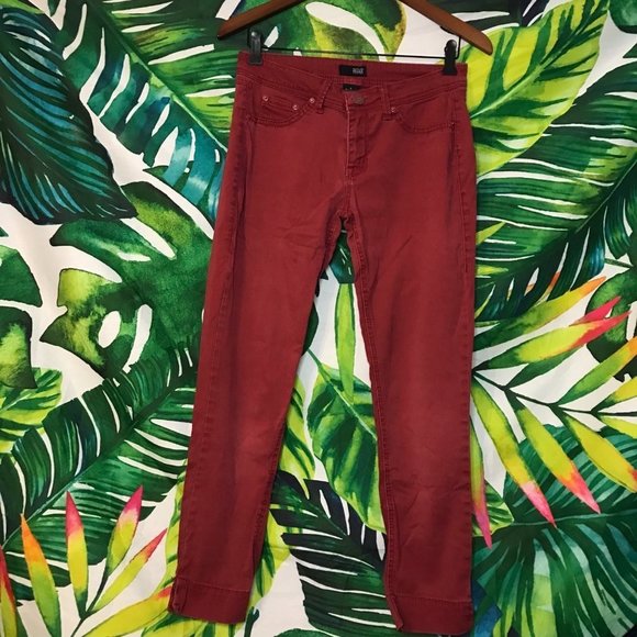 GUC $52 A.N.A Womens Size 4 Red Skinny Casual Disneybound Mickey Mouse Pants - Picture 5 of 9